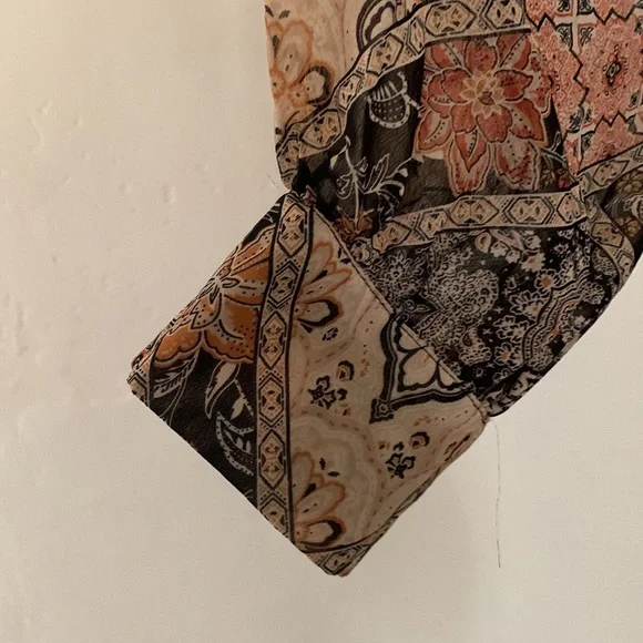 Indigo rose long sleeve sheer dress. Very flowy, plunging neckline. - Picture 3 of 5